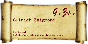 Gulrich Zsigmond névjegykártya